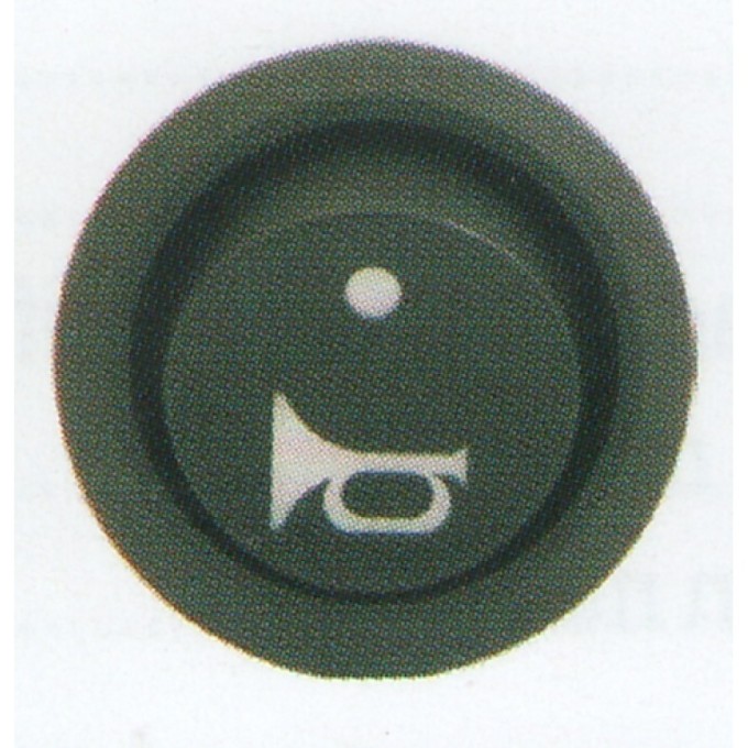 Comutator rotund Pornit/Oprit 12V cu dubla iluminare - Indicator claxon/goarna LED si indicator functionare 